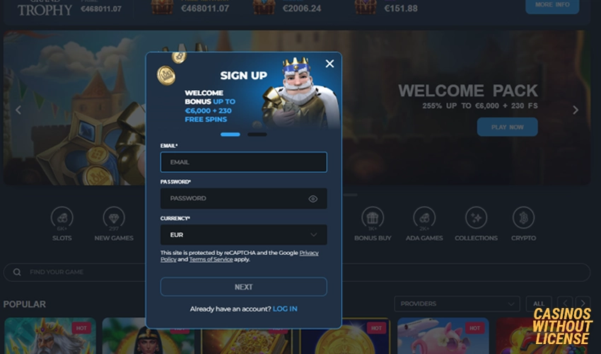 How to register at Loki casino