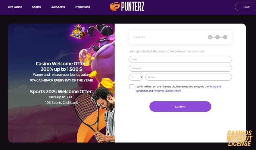 How to Register at Punterz Casino