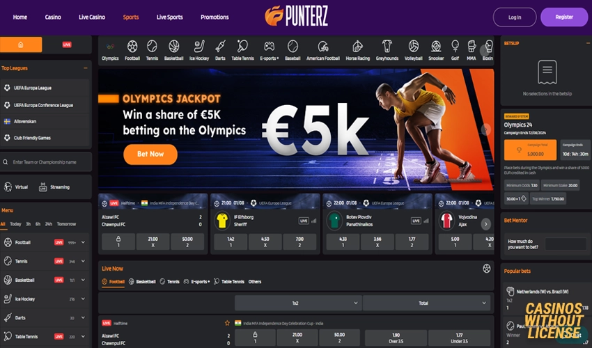 Sports Betting at Punterz Casino