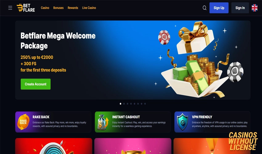 Betflare Casino Bonuses and Promotions