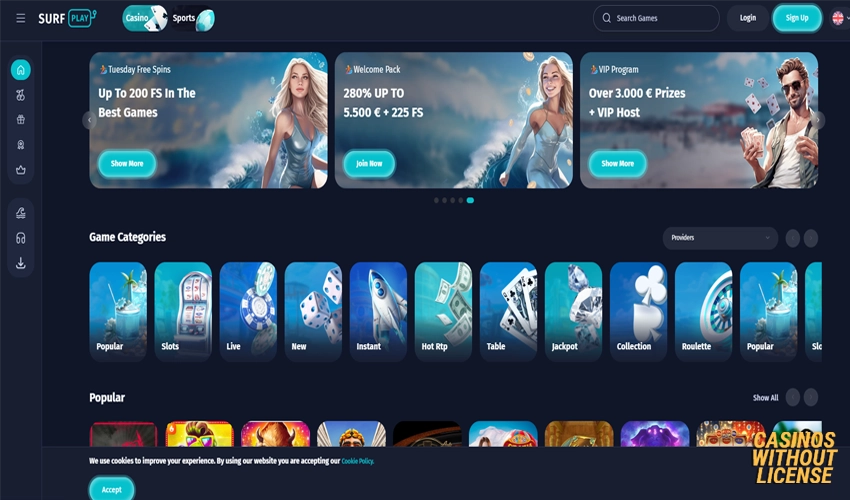 Surf Play Casino Bonuses and Promotions