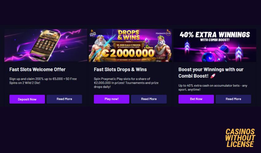 Bonuses at Fastslots Casino